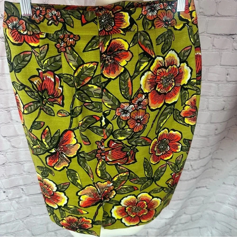 ann taylor LOFT floral print pencil skirt no size tag XS small preppy boho